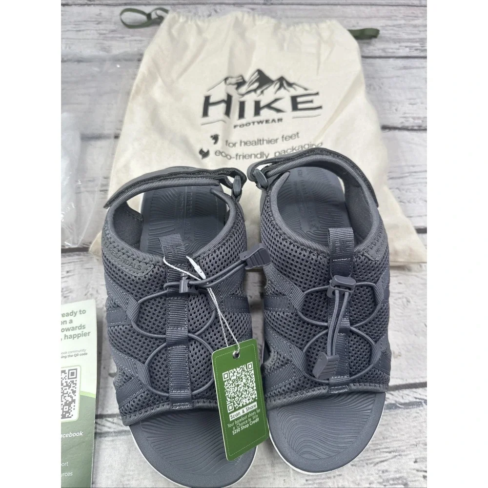 Hike Footwear HF Baresandals II Dark Grey Barefoot Sandals M-5.5 ,W -7.5 NIB